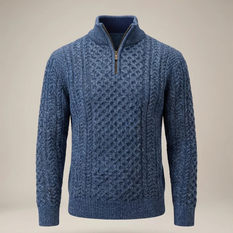 Men's Half Zip Jumper — Knitted Pullover Casual Everyday Knitwear