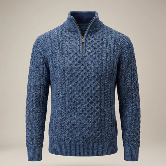 Men's Half Zip Jumper — Knitted Pullover Casual Everyday Knitwear