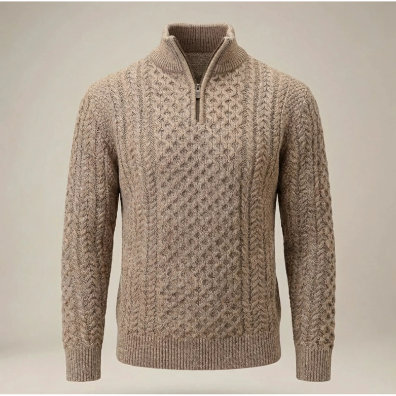 Men's Half Zip Jumper — Knitted Pullover Casual Everyday Knitwear