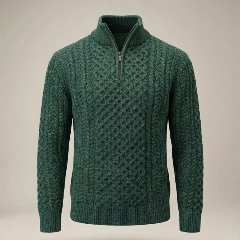 Men's Half Zip Jumper — Knitted Pullover Casual Everyday Knitwear