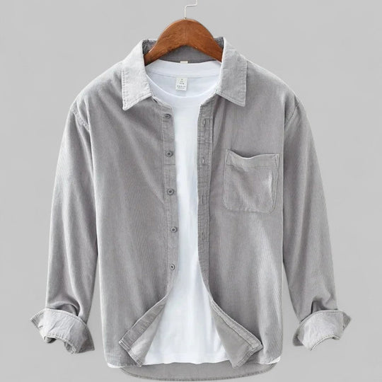 Men's Corduroy Shirt — Soft Texture Relaxed Fit Casual Overshirt