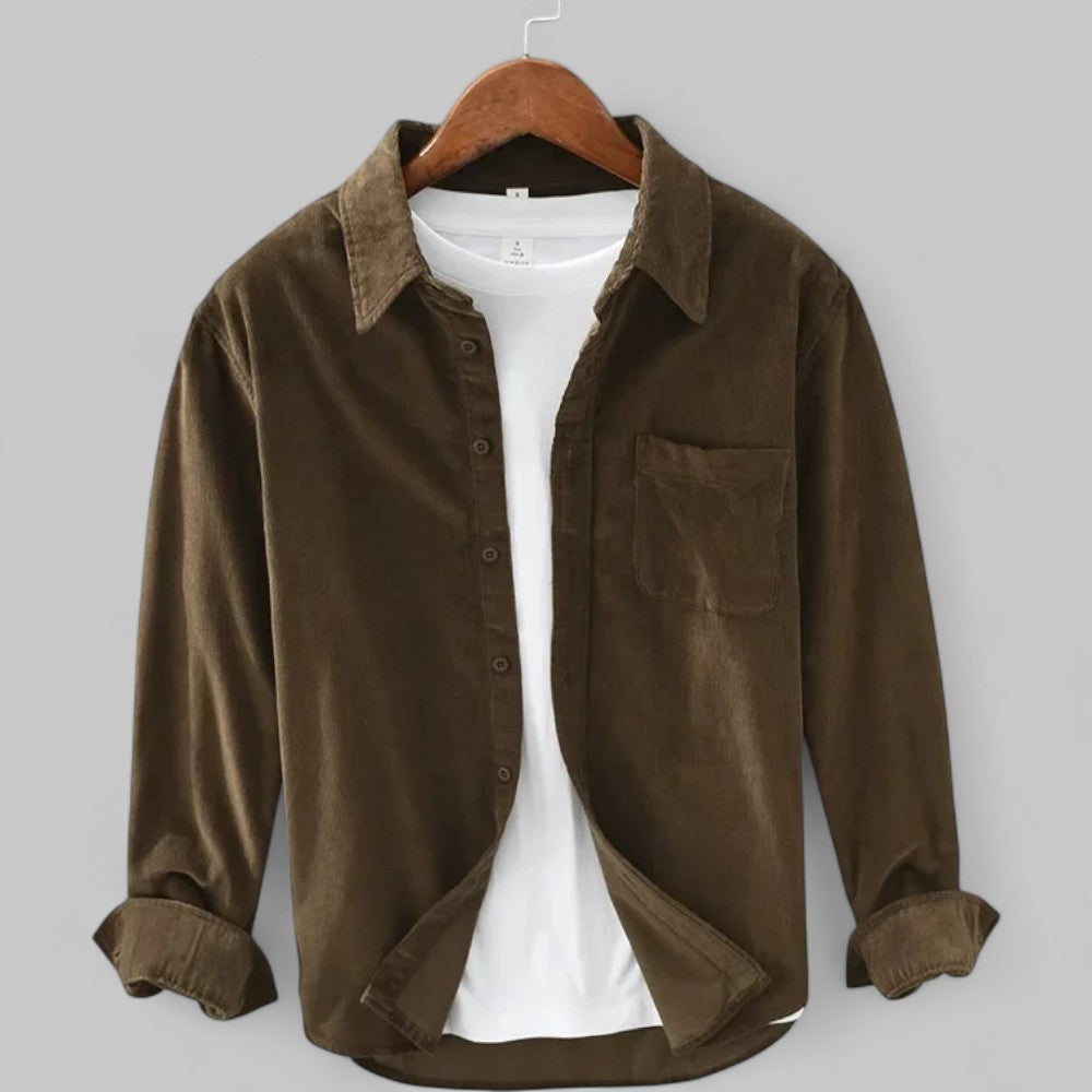 Men's Corduroy Shirt — Soft Texture Relaxed Fit Casual Overshirt