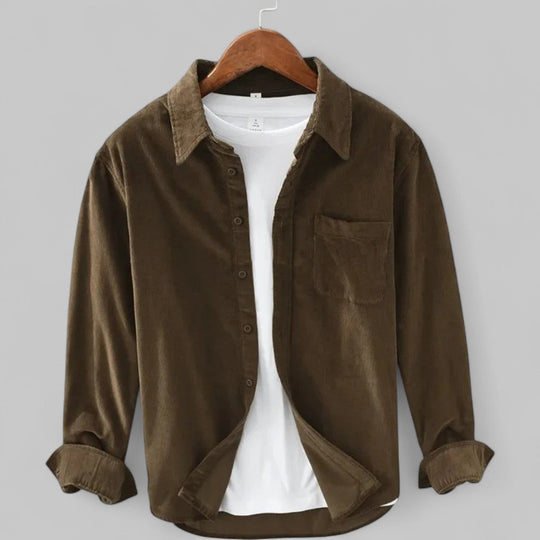 Men's Corduroy Shirt — Soft Texture Relaxed Fit Casual Overshirt