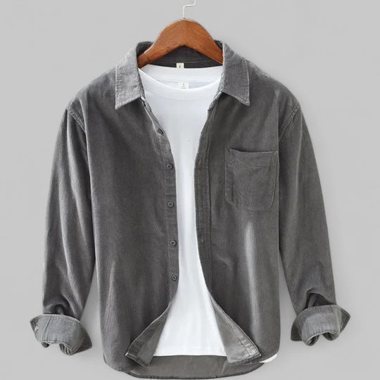 Men's Corduroy Shirt — Soft Texture Relaxed Fit Casual Overshirt