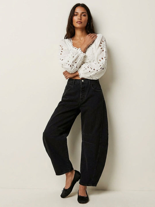 Women's High Waist Baggy Jeans — Relaxed Fit Casual Denim