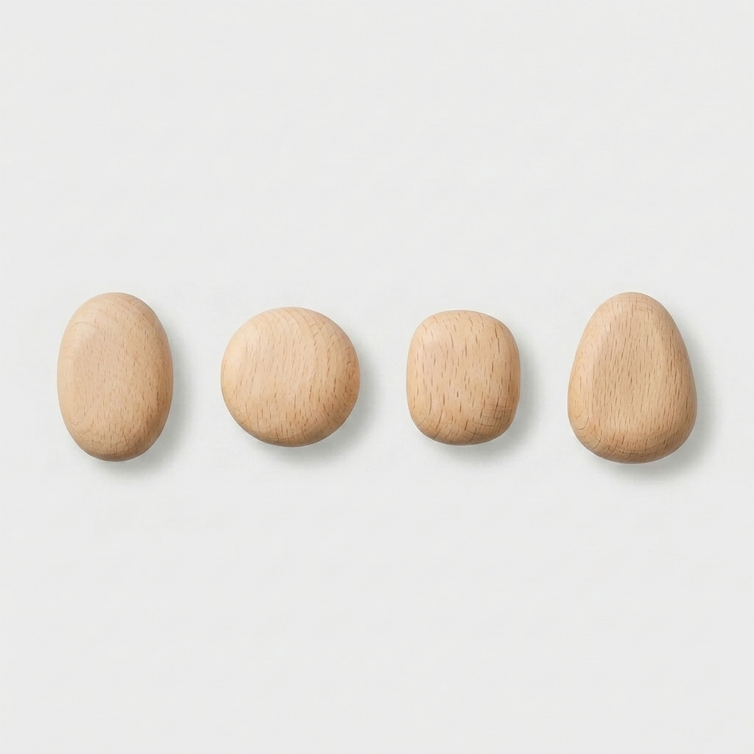 Wall Hooks Set of 4 - Oak Brown