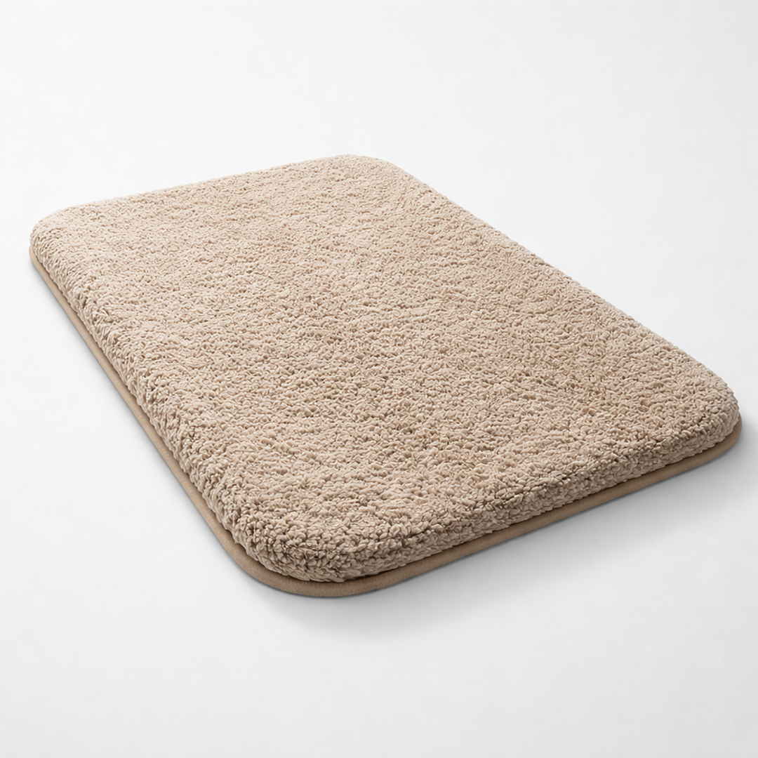 Bath Mat Plush Microfibre - Beige