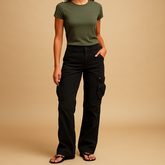 Women’s Casual Cargo Trousers with Pockets – Comfortable & Functional for Everyday Wear