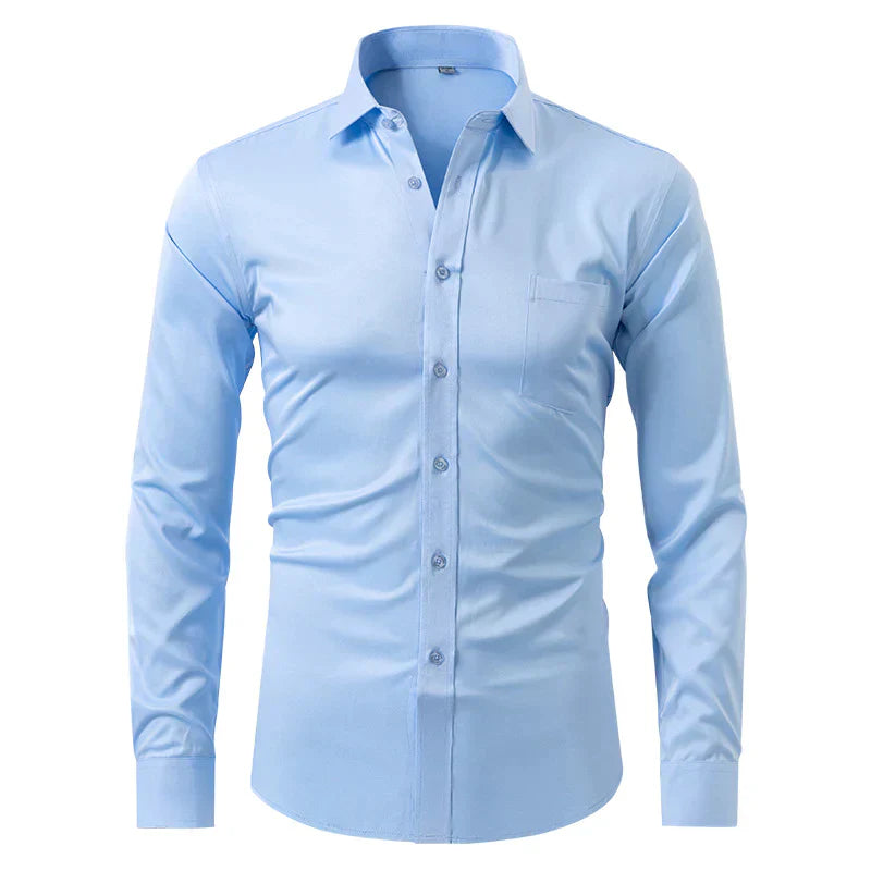 Men’s Wrinkle-Free Long Sleeve Shirt – Classic Button-Up Style