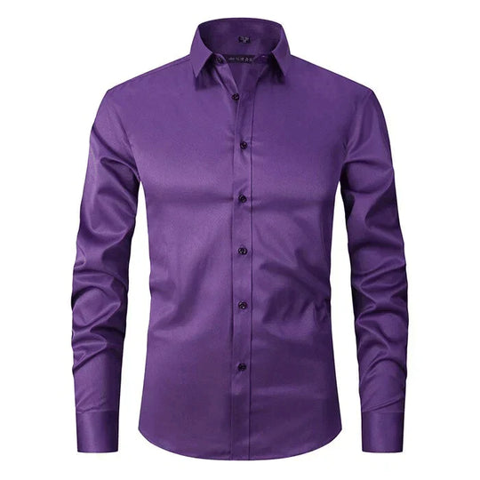 Men’s Wrinkle-Free Long Sleeve Shirt – Classic Button-Up Style