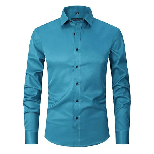 Men’s Wrinkle-Free Long Sleeve Shirt – Classic Button-Up Style