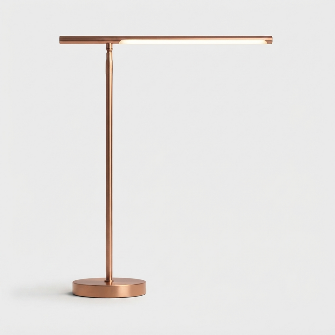 Desk Lamp with Adjustable Arm and LED Light - Copper