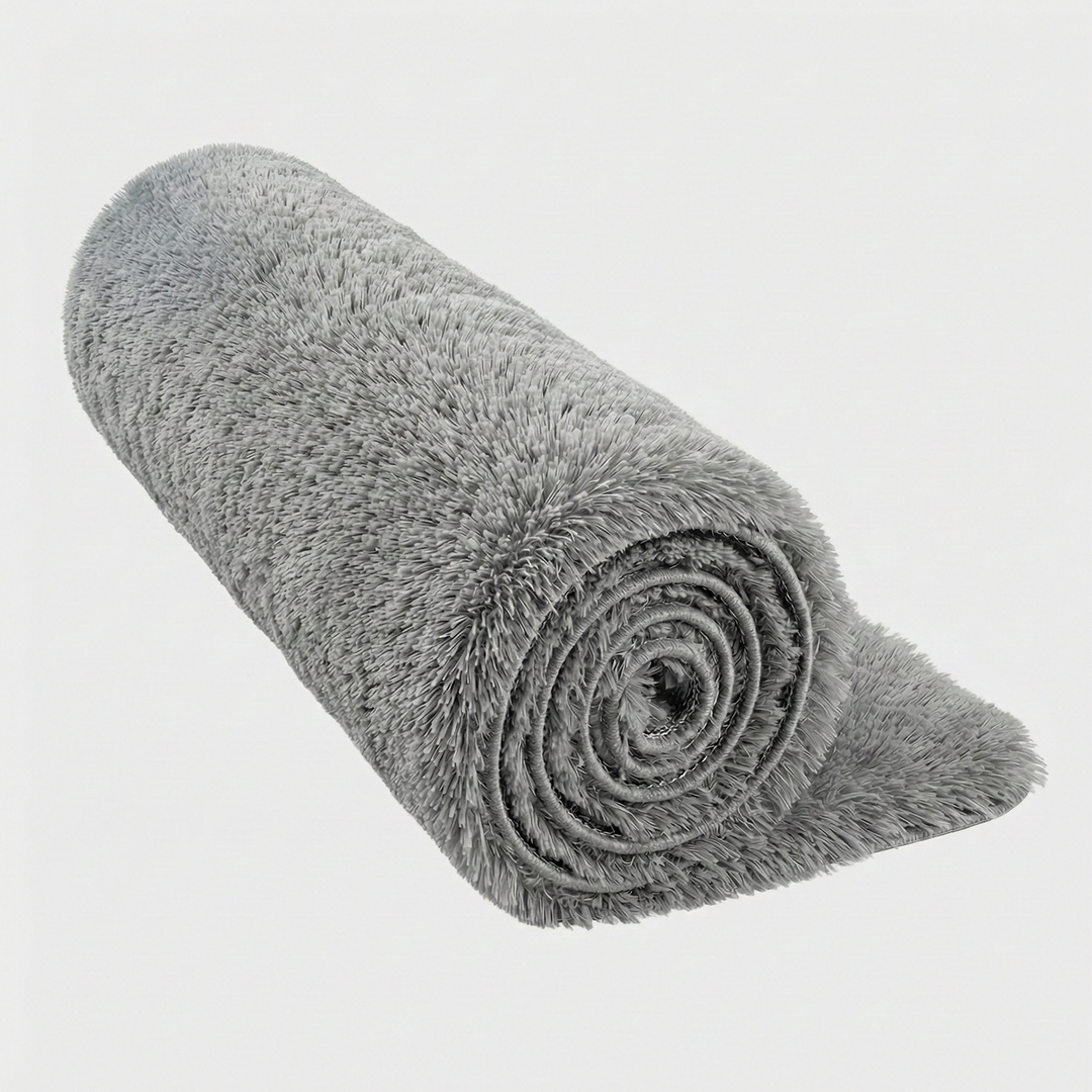 Area Rug with Soft Plush Pile - Light Grey