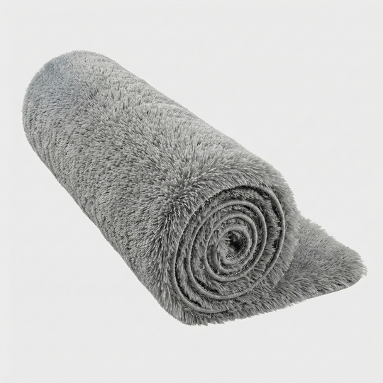 Area Rug with Soft Plush Pile - Light Grey