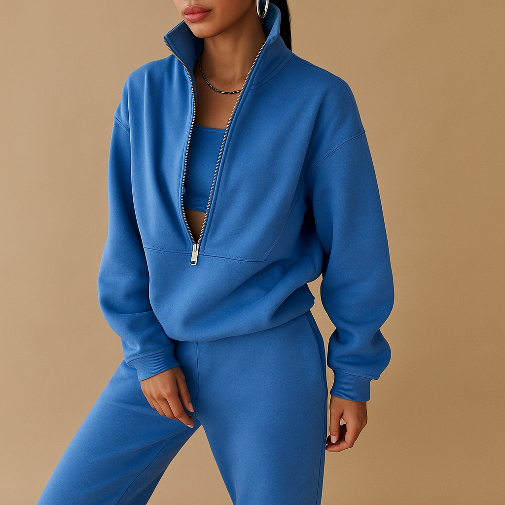 Women’s Half-Zip Sweatshirt & Jogger Set