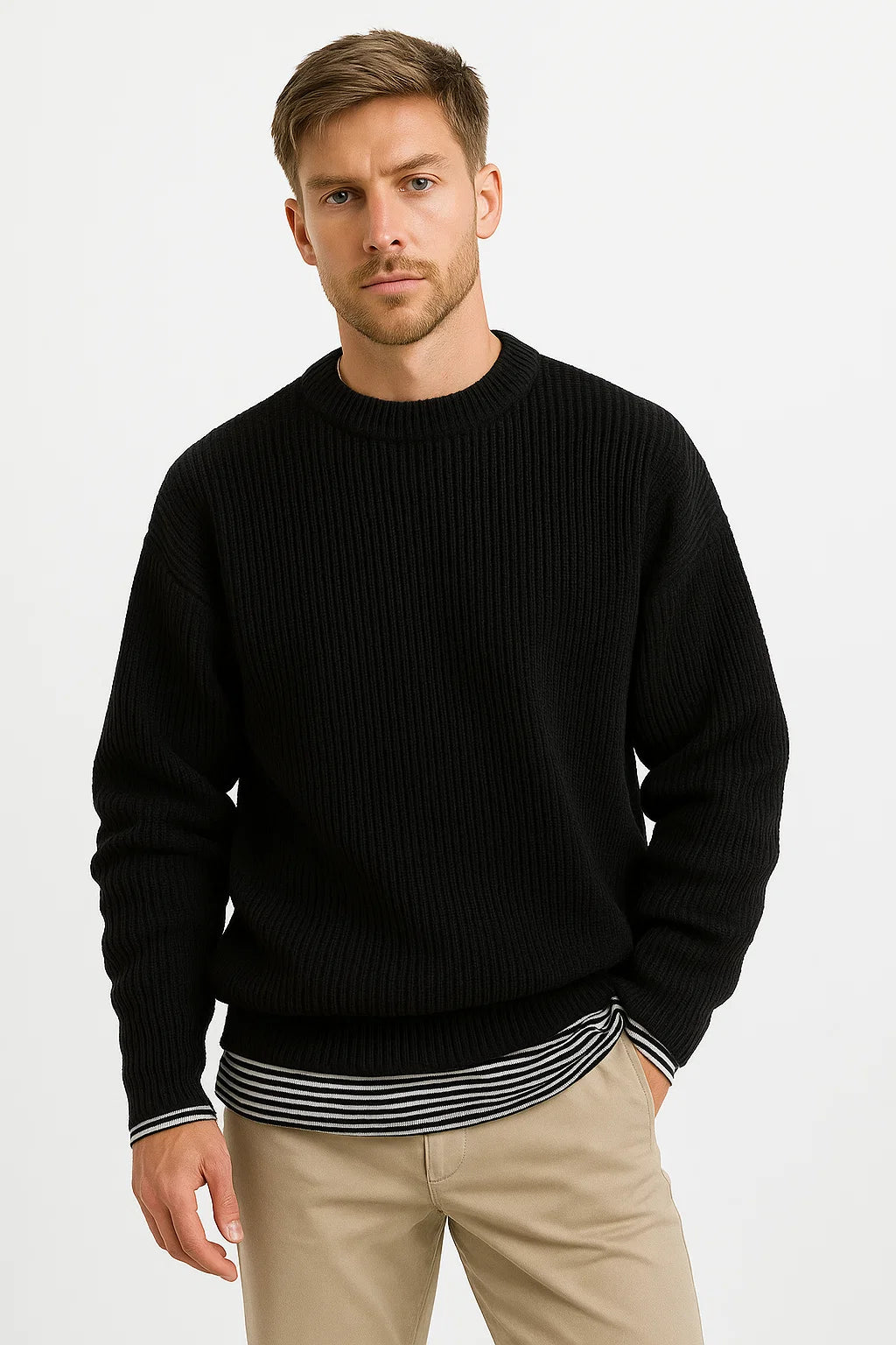 Men's Oversized Knit Sweater | Relaxed Fit for Everyday Comfort