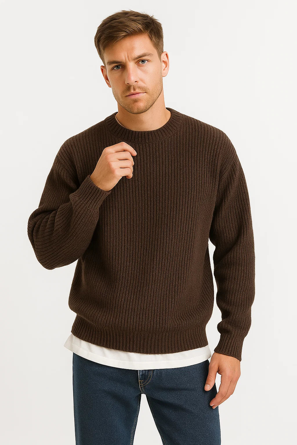 Men's Oversized Knit Sweater | Relaxed Fit for Everyday Comfort