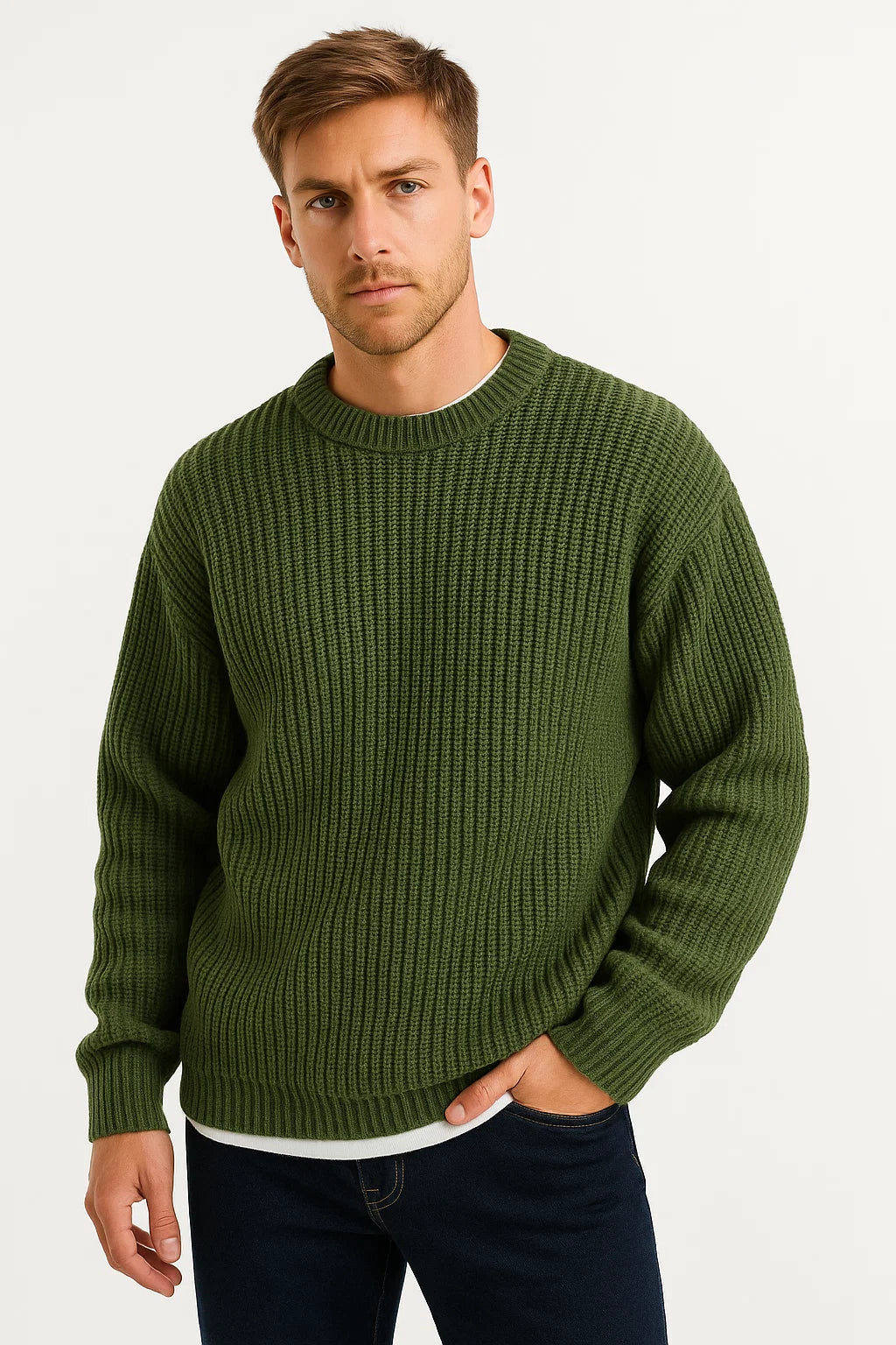 Men's Oversized Knit Sweater | Relaxed Fit for Everyday Comfort
