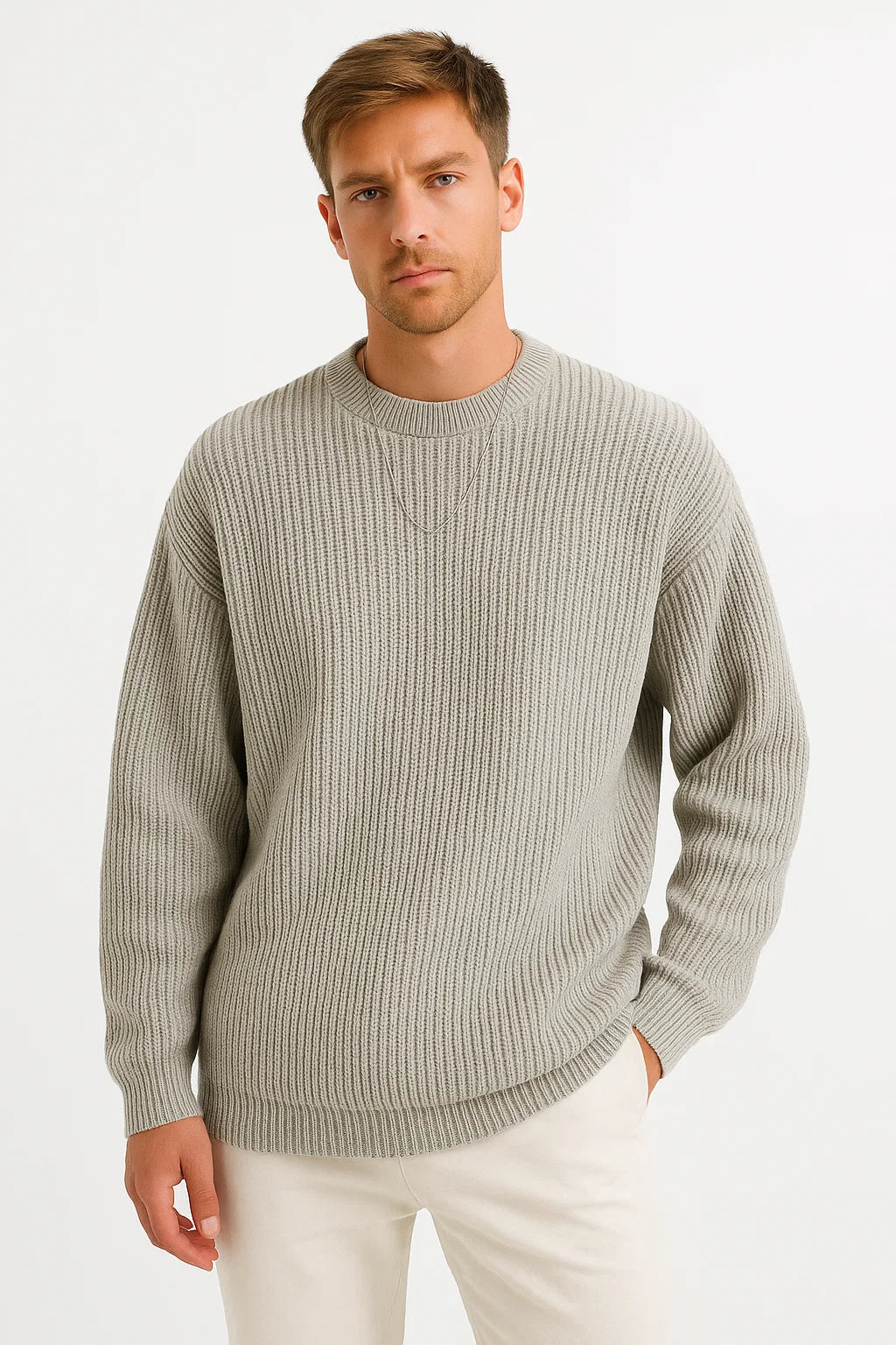 Men's Oversized Knit Sweater | Relaxed Fit for Everyday Comfort