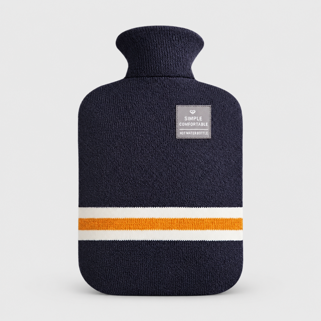 Hot Water Bottle with Cover - Navy