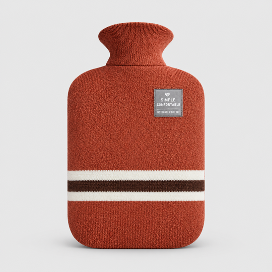 Hot Water Bottle with Cover - Orange