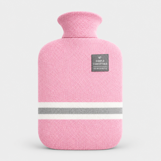 Hot Water Bottle with Cover - Pink