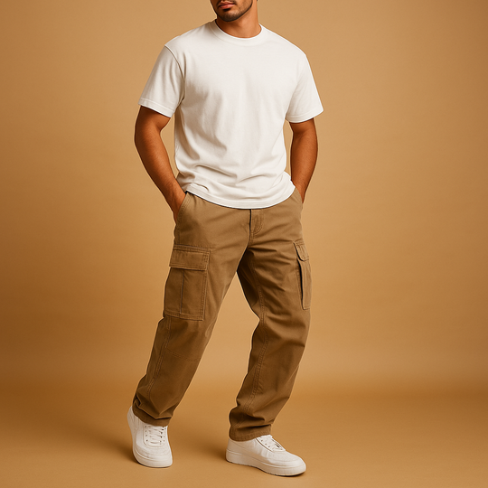 Men’s Regular Fit Cargo Trousers – Practical Everyday Wear with Multiple Pockets