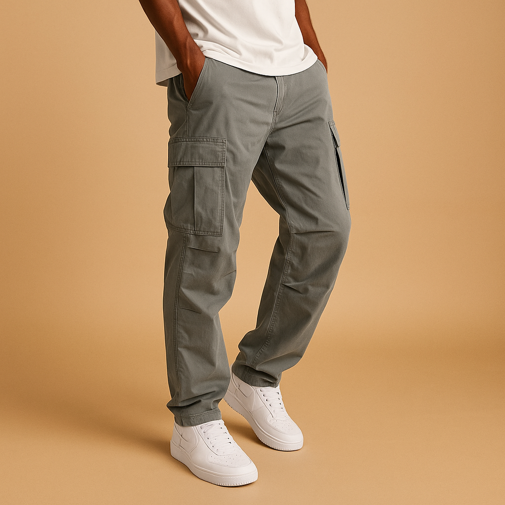 Men’s Regular Fit Cargo Trousers – Practical Everyday Wear with Multiple Pockets