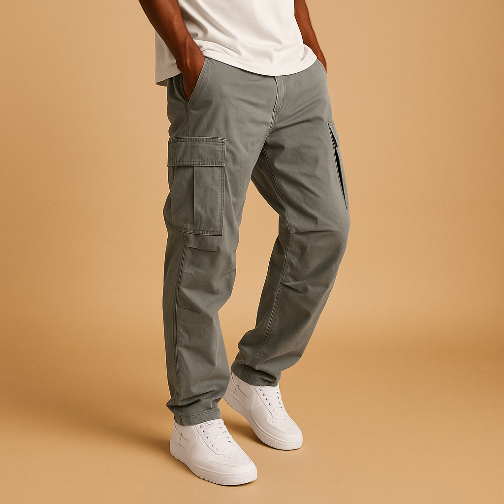 Men’s Regular Fit Cargo Trousers – Practical Everyday Wear with Multiple Pockets