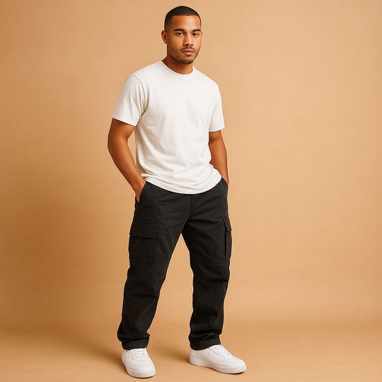 Men’s Regular Fit Cargo Trousers – Practical Everyday Wear with Multiple Pockets