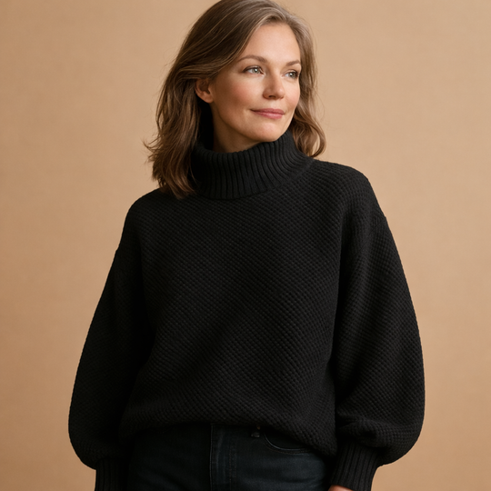 Women’s Knitted Turtleneck Sweater – Elegant & Comfortable for Cooler Days