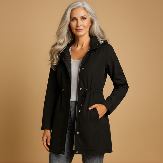 Women’s Lightweight Hooded Wind Jacket – Adjustable Fit for Everyday Wear