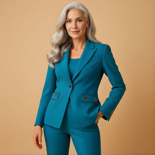 Women’s Elegant Blazer & Trouser Set – Timeless & Versatile for Work and Formal Wear