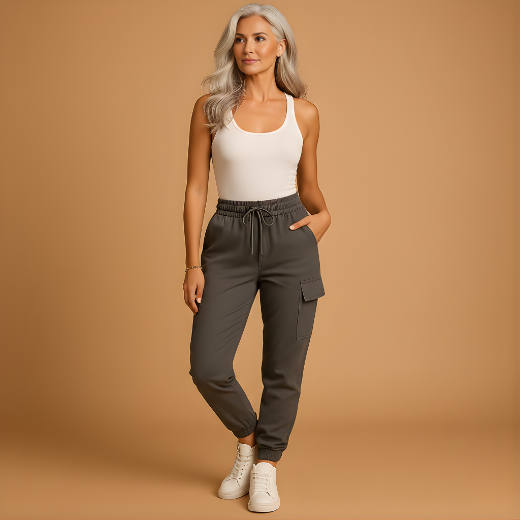 Women’s High-Waisted Slim Cargo Pants – Stretch & Modern Everyday Fit