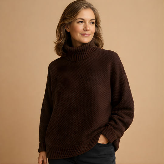 Women’s Knitted Turtleneck Sweater – Elegant & Comfortable for Cooler Days