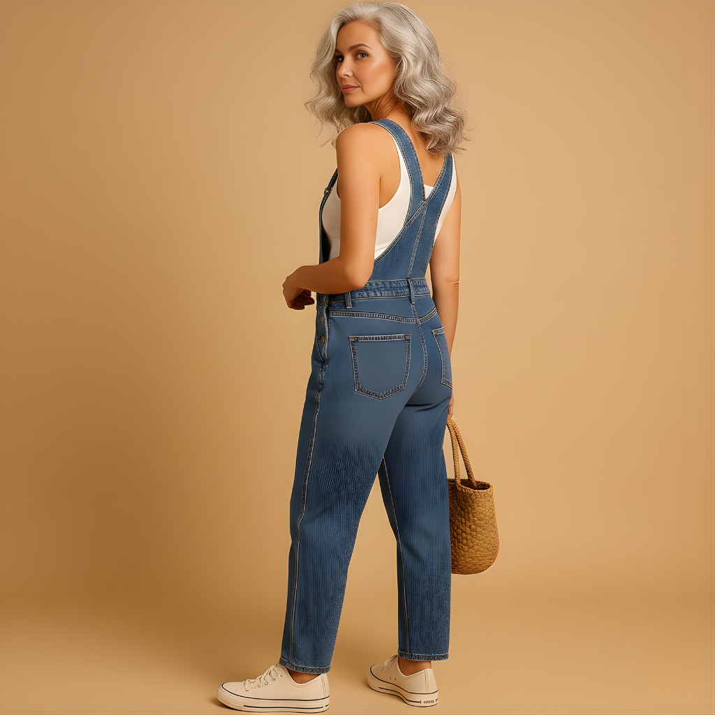 Women’s Denim Dungaree with Adjustable Straps – Relaxed & Versatile Everyday Wear