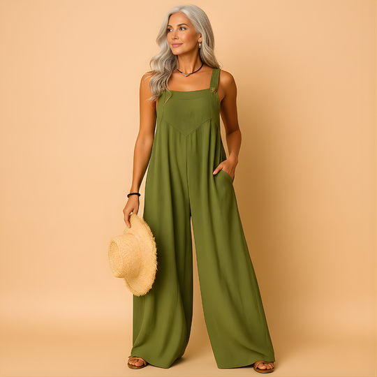 Women’s High-Waisted Summer Jumpsuit – Wide-Leg & Lightweight for Warm Days