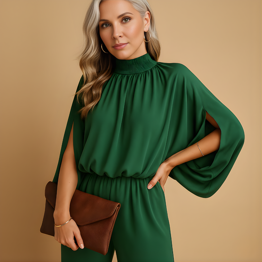 Women’s Wide-Leg Long Sleeve Jumpsuit – Relaxed & Elegant for Everyday Wear