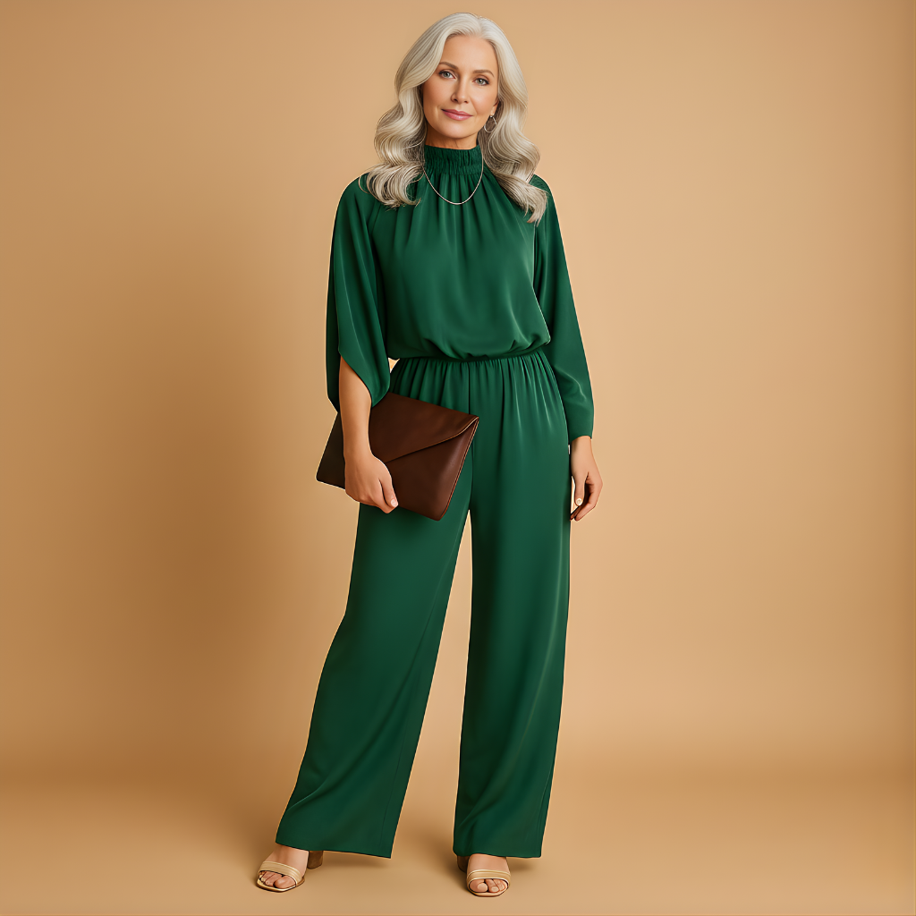 Women’s Wide-Leg Long Sleeve Jumpsuit – Relaxed & Elegant for Everyday Wear