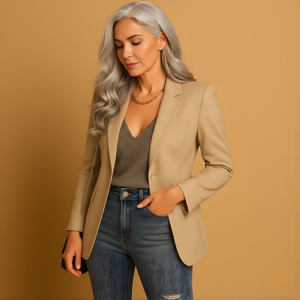 Women’s Long Tailored Blazer – Slim Fit for Refined Everyday Wear
