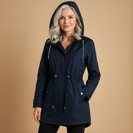 Women’s Waterproof Rain Parka – Adjustable Fit for Everyday Wear
