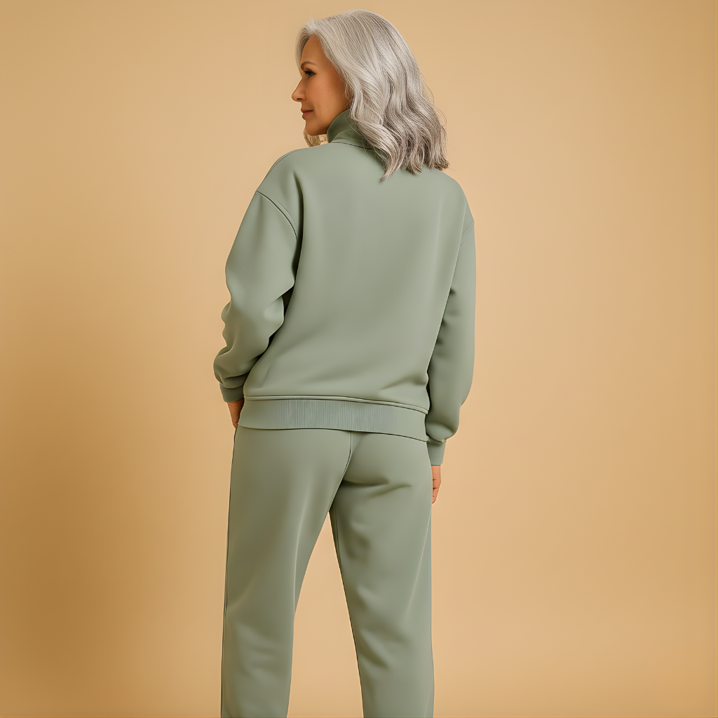 Women’s Half-Zip Sweatshirt & Jogger Set