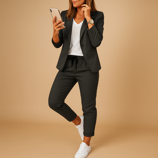 Women’s Tailored Blazer & Trouser Set – Elegant & Modern for Work and Events