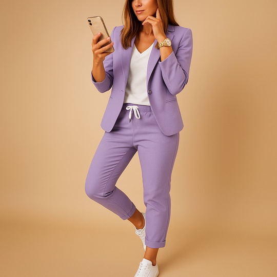 Women’s Tailored Blazer & Trouser Set – Elegant & Modern for Work and Events