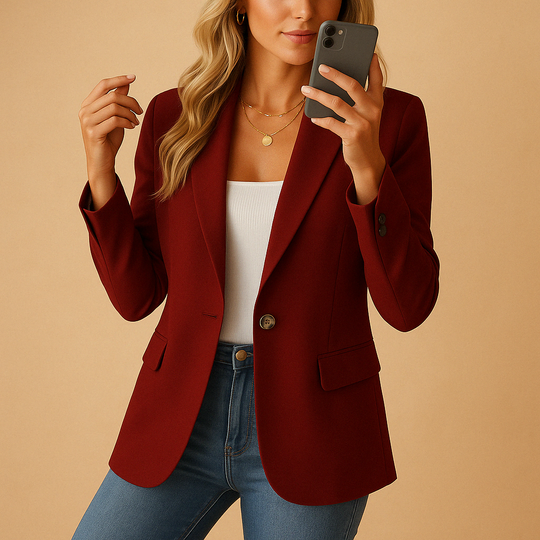 Women’s Tailored Stretch Blazer – Comfortable & Versatile for Everyday Wear