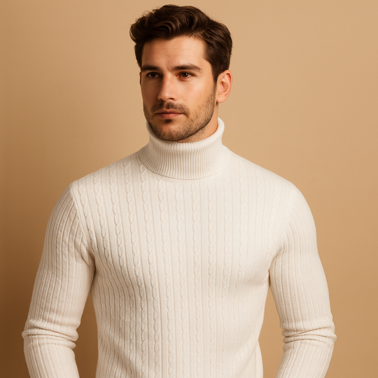 Men’s Turtleneck Sweater – Classic & Comfortable