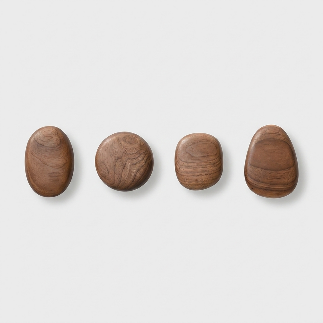 Wall Hooks Set of 4 - Walnut Brown