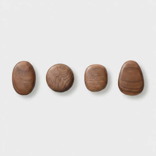 Wall Hooks Set of 4 - Walnut Brown