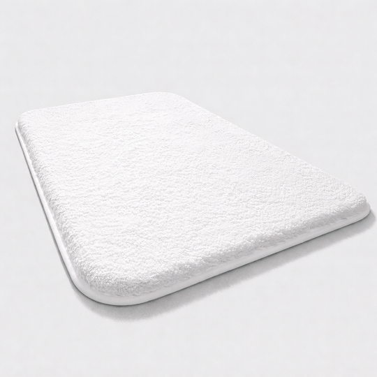 Bath Mat Plush Microfibre - White
