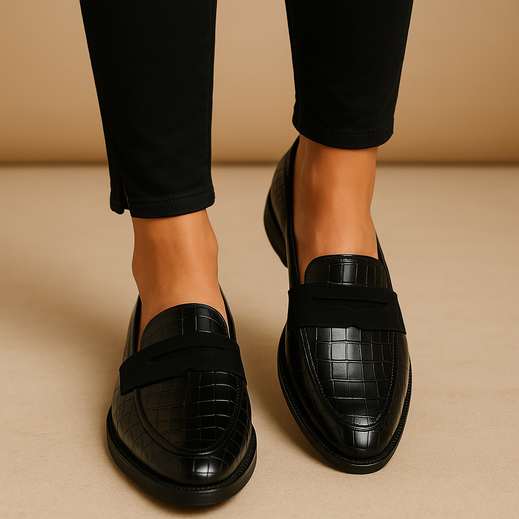 Women’s Elegant Black Slip-On Shoes – Comfortable & Refined for Everyday Wear